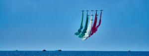Frecce tricolori durante un air show