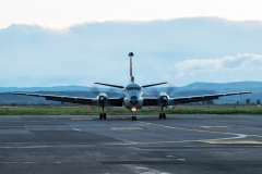 Il BR1150 Atlantic all'ultimo volo dalla base di Sigonella a Pratica di Mare.